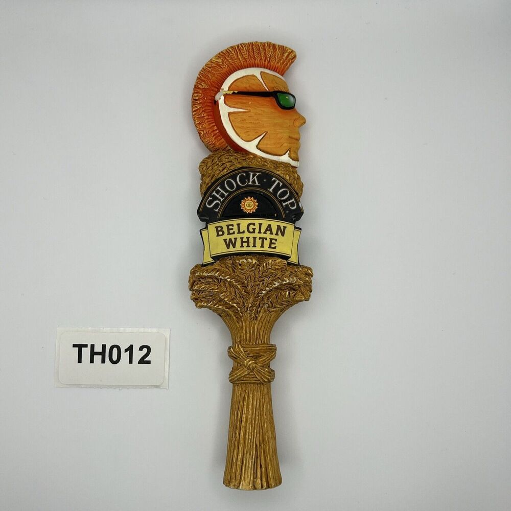 Shock Top Belgian White 2 Sided Draft Beer Tap Handle Tapper Mancave Bar Pub